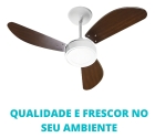 Ventilador De Teto Com 3 Pás New Light Led Venti-delta Cor da estrutura Branco Cor das pás Tabaco