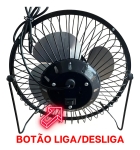 Alfacell Mini Ventilador De Mesa Preto Usb 4 Polegadas