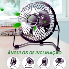 Alfacell Mini Ventilador De Mesa Preto Usb 4 Polegadas
