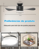Ventilador De Teto Com Luz E Ventilador De Teto Com Controle, Ventilador De Teto Silencioso De 71 Cm, Com Motor Dc Reversível, Ventilador De Teto Econômico Com Temporizador Para Quartos, Terraços