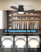 Ventilador De Teto Com Luz E Ventilador De Teto Com Controle, Ventilador De Teto Silencioso De 71 Cm, Com Motor Dc Reversível, Ventilador De Teto Econômico Com Temporizador Para Quartos, Terraços