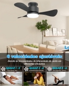 Ventilador De Teto Com Luz E Ventilador De Teto Com Controle, Ventilador De Teto Silencioso De 71 Cm, Com Motor Dc Reversível, Ventilador De Teto Econômico Com Temporizador Para Quartos, Terraços