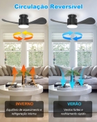 Ventilador De Teto Com Luz E Ventilador De Teto Com Controle, Ventilador De Teto Silencioso De 71 Cm, Com Motor Dc Reversível, Ventilador De Teto Econômico Com Temporizador Para Quartos, Terraços
