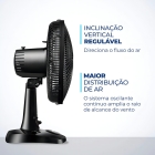 Ventilador De Mesa 30cm Super Power Mondial Preto 6 Pás