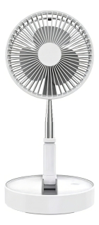 Ventilador Portátil Silencioso Dobrável 7200mah Retrátil Cor da estrutura Branco Cor das pás Branco Diâmetro 19 cm Frequência Material das pás ABS Quantidade de pás 3