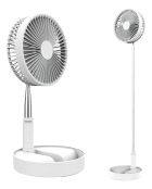 Ventilador Portátil Silencioso Dobrável 7200mah Retrátil Cor da estrutura Branco Cor das pás Branco Diâmetro 19 cm Frequência Material das pás ABS Quantidade de pás 3