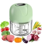 Mini Processador Alimentos Alho Elétrico Recarregável Usb Cor Verde