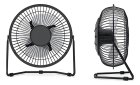 Ventilador De Mesa Portátil Pequeno Silencioso 14,9x14,6cm Estrutura Preto Pás Prata