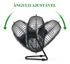 Ventilador De Mesa Portátil Pequeno Silencioso 14,9x14,6cm Estrutura Preto Pás Prata