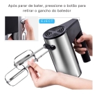 Batedeira Mão Elétrica Misturador Bolo Multifuncional 300w Cor Preto E Cinza Frequência 60hz
