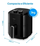 Fritadeira Air Fryer Facilita Fry 3,5litros Preta Elgin 220/127