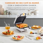 Mini Sanduicheira Elétrica Grill Gaabor Antiaderente 600w Cor Branco
