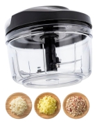 Mini Processador E Triturador De Alimentos Alho Cebola 500ml Cor Preto