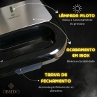 Sanduicheira Eletrica Inox Grill Antiaderente 2 X 1 Obsedo Cor Preto