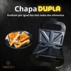 Sanduicheira Eletrica Inox Grill Antiaderente 2 X 1 Obsedo Cor Preto