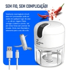 Mini Triturador Processador De Alimentos 250ml 3 Lâminas Acrilico Elétrico Usb Potente Cebola Legumes Alho Bqn branco