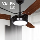 Ventilador De Teto Ventex Valen Led 3 Pás Preto Mogno