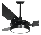 Ventilador de teto Ventex Valen LED com 3 pás de MDF preto estrutura preto 1.1m de diâmetro