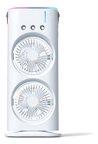 Ventilador Doméstico De Cabeça Dupla Portátil Elétrico Luz Estrutura Branco Pás Branco Diâmetro 10 Cm Frequência 10w Material Das Pás Plástico Quantidade De Pás 3