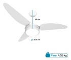 Ventilador Teto Branco/branco Led 6500k Maris Beltempo Estrutura Branco Pás Branco Diâmetro 1.05 m Frequência 60Hz Material das pás Policarbonato Quantidade de pás 3