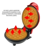 Máquina Fazer Waffle Grill Panqueca Aparelho Elétrico Cor Maquina waflle antiaderente panqueca