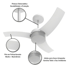 Ventilador Teto Aliseu Wave Parede Moderno Potente Vento Cor Da Estrutura Branco