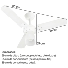 Ventilador De Teto Tron Marbela 3 Pás Branco
