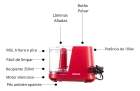 Mini Processador de Alimentos Elétrico 350ml 2 Lâminas Vermelho Amvox Apr 1001 Red