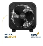 Ventilador Circulador Britânia 30w 3 Velocidades Bca25a Estrutura Preto Pás Preto Diâmetro 23 cm Frequência 60Hz Material das pás Plástico