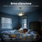Ventilador De Teto Moderno De 52 Com Luz E Controle Remoto, Ventilador Interno/externo De 6 Pás, Pás Duplas, Motor Cc Reversível Silencioso, Luz Led Regulável + 6 Velocidades
