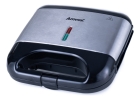 Sanduicheira e Grill Elétrica 750W Lanches Dupla Antiaderente Preta Inox Amvox AMS 500 BLACK