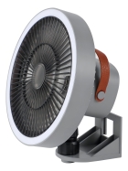 Ventilador Com Luz Lâmpada De Parede Portátil Com Controle Estrutura Cinza