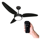 Ventilador De Teto Preto Led 6500k + Controle Beltempo Diâmetro 1.05 m Material das pás Plástico Quantidade de pás 3