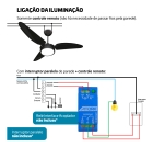 Ventilador De Teto Preto Led 6500k + Controle Beltempo Diâmetro 1.05 m Material das pás Plástico Quantidade de pás 3