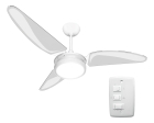 Ventilador De Teto Resistente A Maresia Pás De Policarbonato Branco/Transparente Led 6500k Maris Beltempo