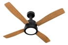 Ventilador de teto Venti-Delta Vintage 25 94-1728 com 4 pás de Madeira mogno estrutura preto-fosco, 1.24m de diâmetro 60 Hz