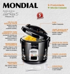 Panela Elétrica Arroz E Legumes Mondial 5 Xicaras Preta Cor Preto Frequência 60hz Voltagem