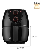 Fritadeira Air Fryer 4,5l Potente 1400w Amvox Arf 1205 Cor Preto
