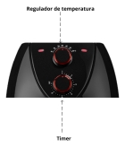 Fritadeira Air Fryer 4,5l Potente 1400w Amvox Arf 1205 Cor Preto