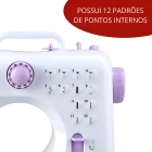 Máquina De Costura Reta ImportWay 12 Pontos Doméstica IWMC-505 Portátil Branco