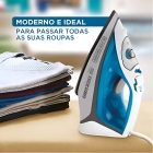 Ferro de Passar Roupa Black Decker Modelo FX3060 Base Antiaderente Azul e Branco