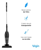 Aspirador De Pó Vertical Home Perfect Clean 1200W 1L Preto E Cinza Elgin