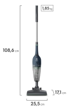 Aspirador De Pó Vertical Com Fio Portátil De Mão 2 Em 1 1450w Cabo De 5 Metros E 1,6 Litros De Capacidade Com Filtro Hepa Electrolux STK14 Azul Denim