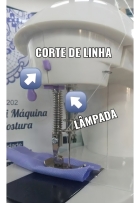 Mini Máquina De Costura Reta Lanmax Lmd-202 Portátil Branca Cor Branco