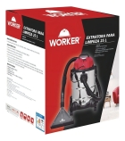 Extrator E Aspirador Profissional Inox 25l 1400w Worker Cor Prateado/Vermelho/Preto 127 V