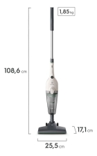 Aspirador pó vertical com fio portátil de mão 2 em 1 potente 1450W cabo 5m capacidade 1,6L filtro HEPA Electrolux STK14W branco