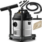 Aspirador água pó Electrolux função sopro compacto liquidos quimicos inox 1800W 20L total 15L util protetor termico GT20i