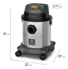 Aspirador de Pó e Água função sopro compacto líquidos químicos inox 1500W 12L total 8,5L útil protetor térmico GT12i