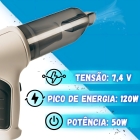 Mini aspirador e soprador de pó portátil usb recarregável cor cinza