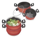 Panela A Vapor Al Vapore Vermelha - Dona Chefa Cor Vermelho